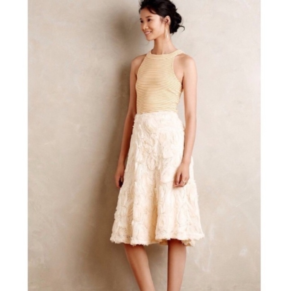 Anthropologie Tufted Blossom Skirt - Picture 1 of 7